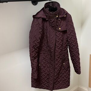 Cold haha Women's Quilted Jacket in Burgundy